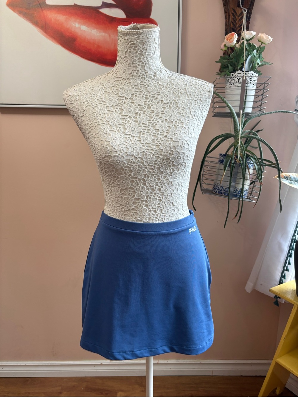 White & Blue Reversible Mini Tennis Skirt
